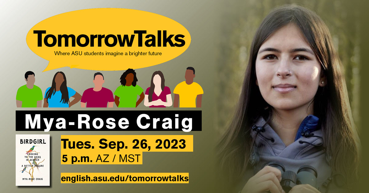 An image advertising a Sep. 26, 2023 event featuring Mya-Rose Craig