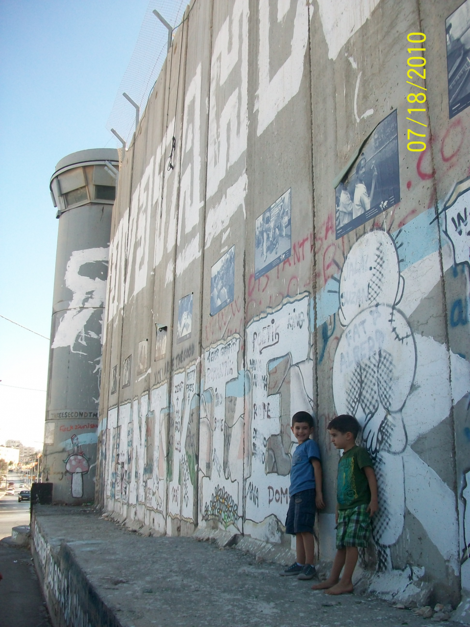 Israeli military watch towers on the Separation Wall / Photo courtesy Sylvia Dahdal