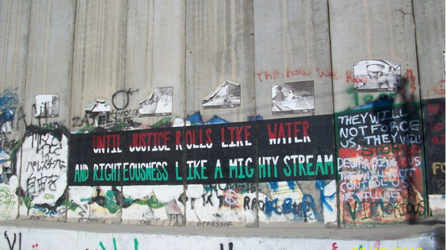 A view of the Separation Wall with a quote from Martin Luther King Jr / Photo by Sylvia Dahdal