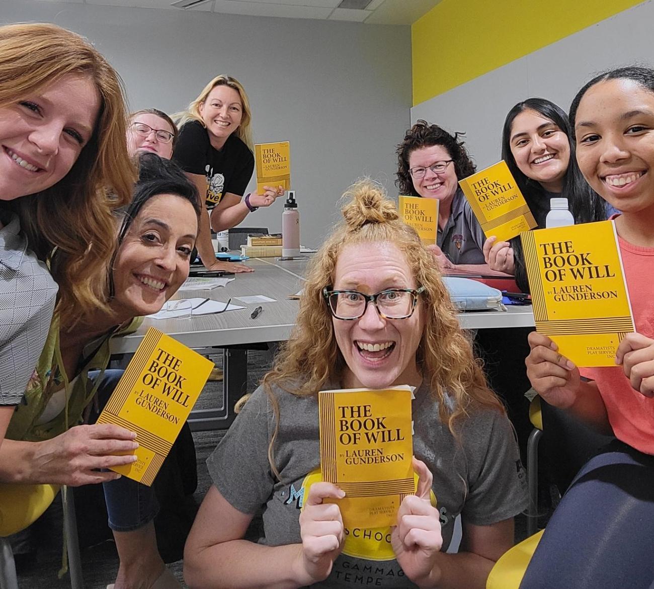 Members of the ASU cast of The Book of Will by Lauren Gunderson. Photo courtesy Mary Beth Hollmann