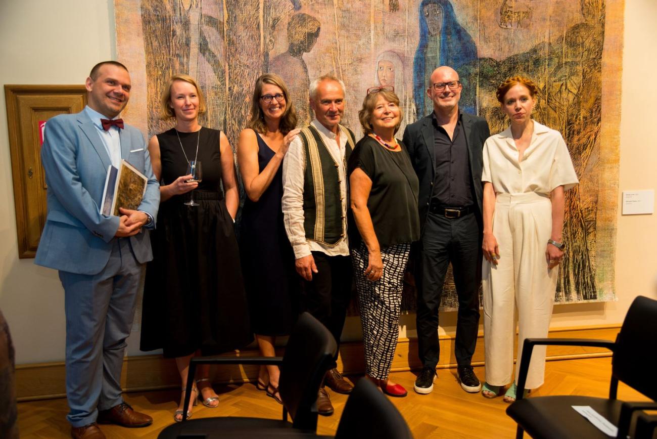 Czech Minister of Culture Martin Baxa; Curator at the Czech Museum of Modern Art Barbora Kundračíková; me; Jan; Director of the Museum of Decorative Arts Helena Koenigsmarková; Patrick Maffei of Ditesheim & Maffei Fine Art in Neuchatel, Switzerland; and Becka McFadden, performance artist. Photo credit Museum of Decorative Arts, Prague.