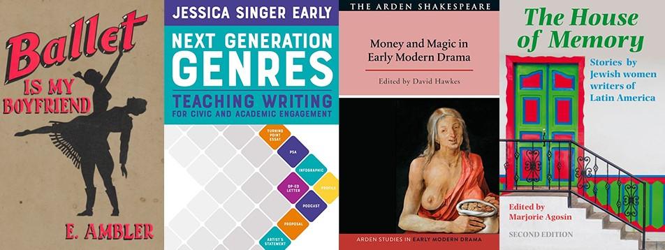 Cover images of books by Eleanor Ambler, Jessica Early, David Hawkes, and Elizabeth Horan