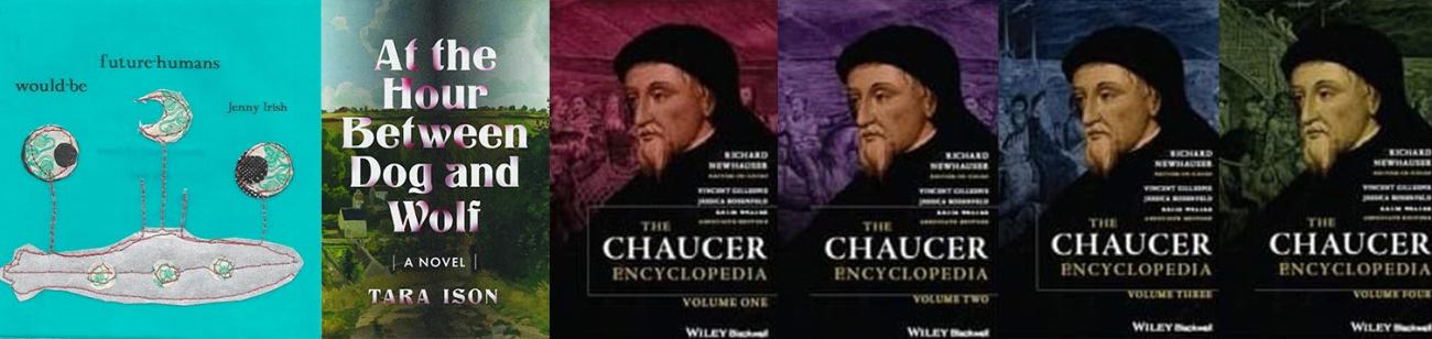 Cover images of books by Jenny Irish, Tara Ison and Richard Newhauser